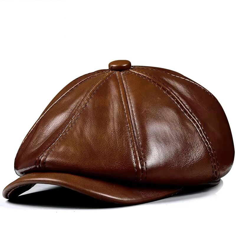 Spring New Genuine Leather Hat - Men Accessories Brand review and price