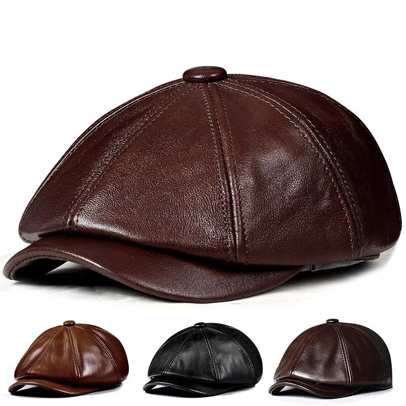 Spring New Genuine Leather Hat - Men Accessories Brand review and price
