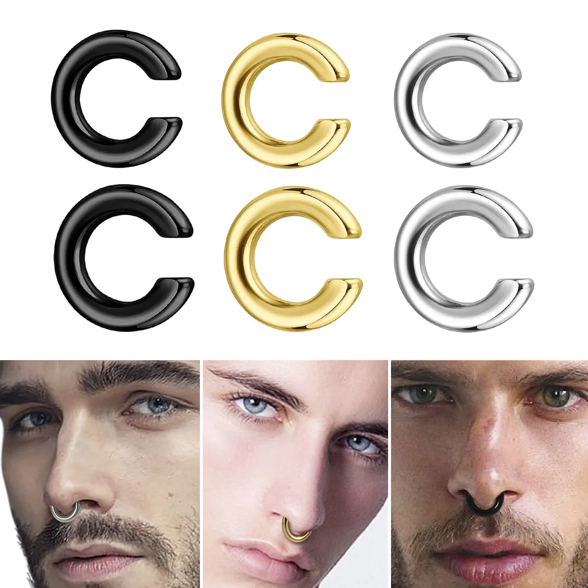 1pc Exaggerated C-Shaped Non-P - Men'S Accessories Rings review and price