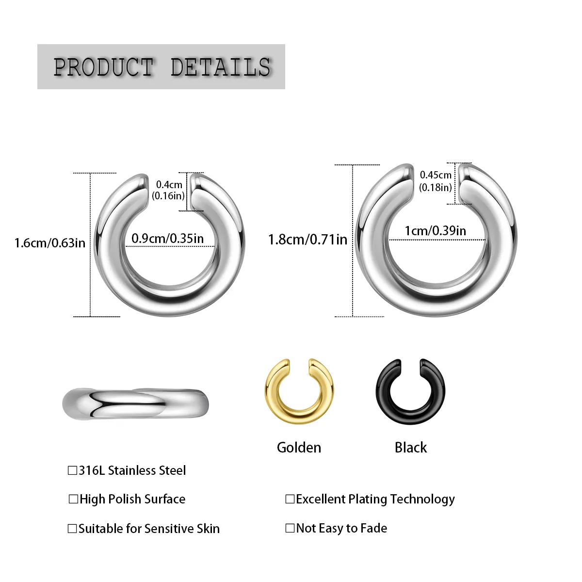 1pc Exaggerated C-Shaped Non-P - Men'S Accessories Rings review and price
