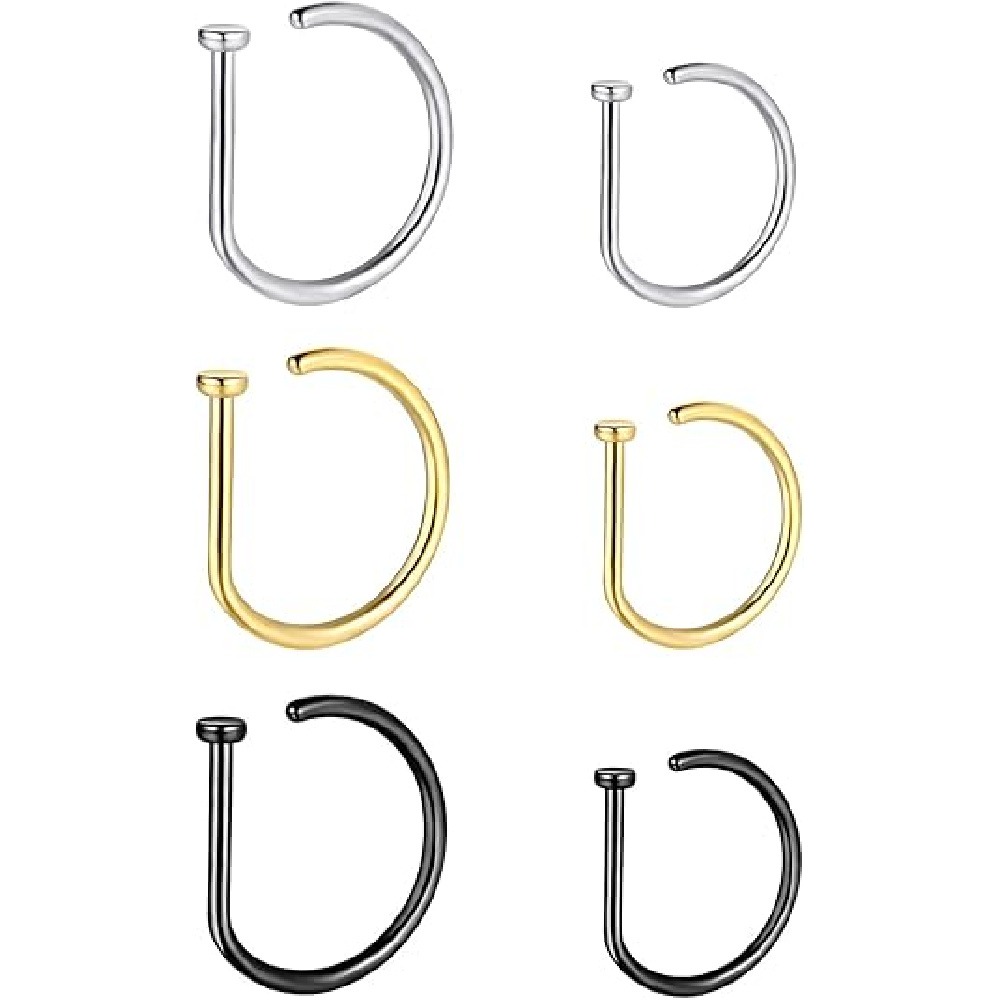 4 Pack Non Piercing D-Shaped N - Men'S Accessories Rings review and price