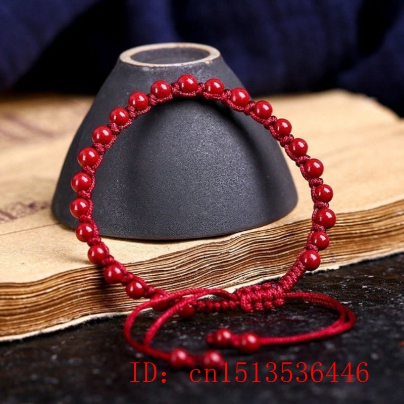 Customized Natural Red Cinnaba - Bead Bracelet Men review and price