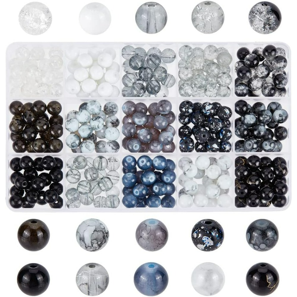 300pcs 8mm Black Glass Beads 1 - Bead Bracelet Men review and price