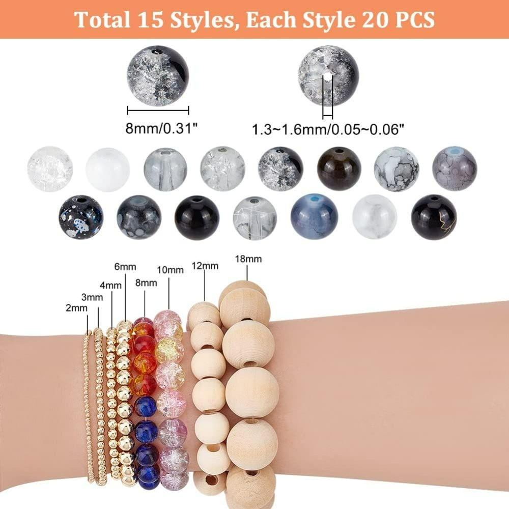 300pcs 8mm Black Glass Beads 1 - Bead Bracelet Men review and price