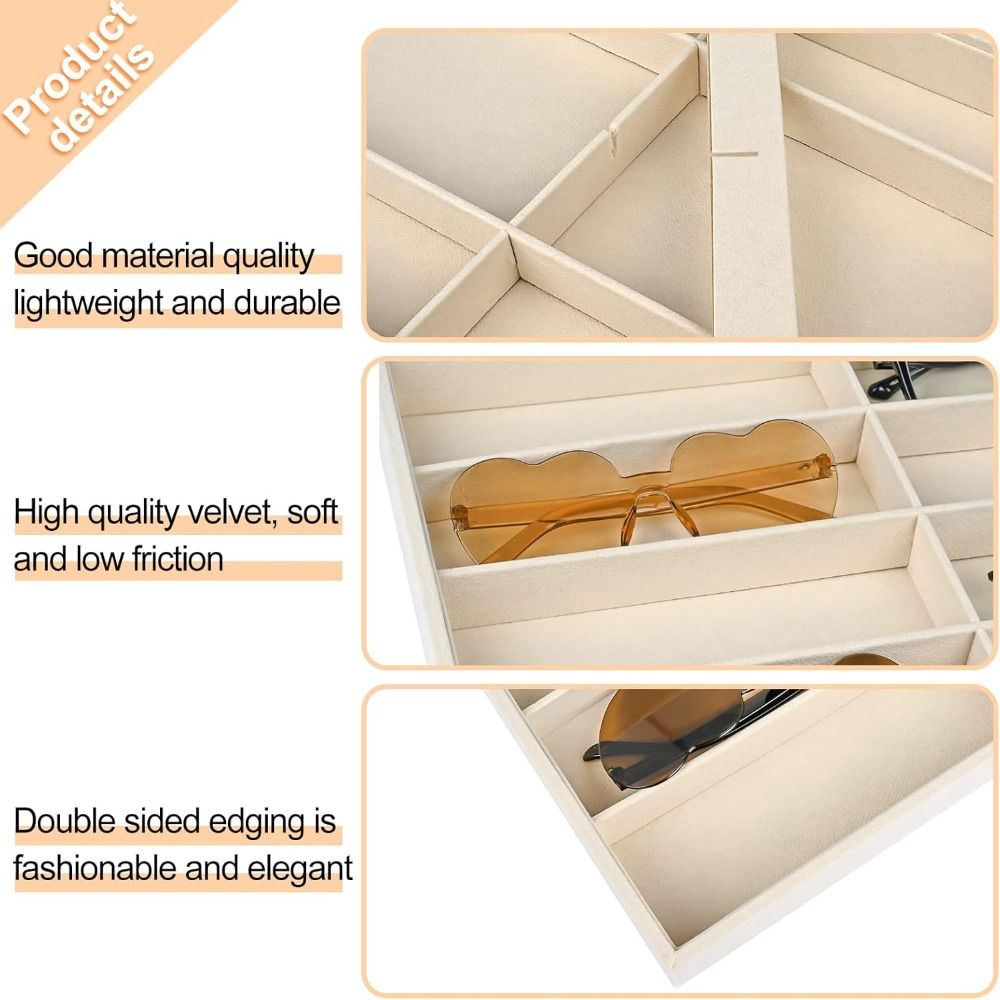Beige Grey Sunglass Organizer  - Men'S Accessories Organizer Tray review and price