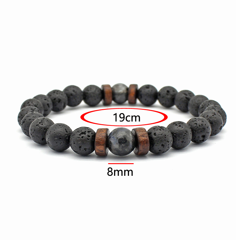 Handmade Elastic 8mm Volcanic  - Bead Bracelet Men review and price