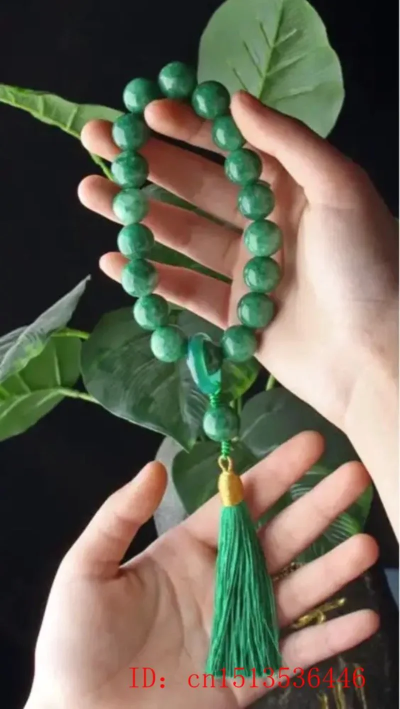 Green Jade Stone 12mm Beads Ta - Bead Bracelet Men review and price
