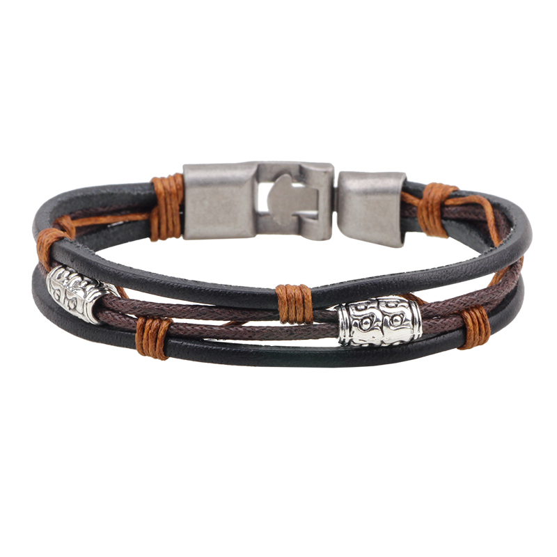 22cm Three Layers Leather Brac - Men'S Accessories Hand Bands review and price